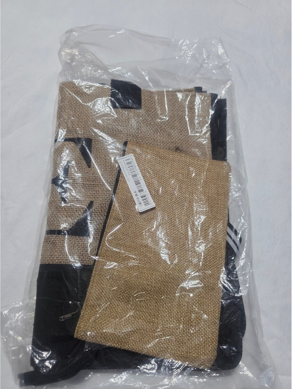 Monogram E Burlap Tote bag [COPY]